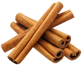 Cinnamon sticks stacked together
